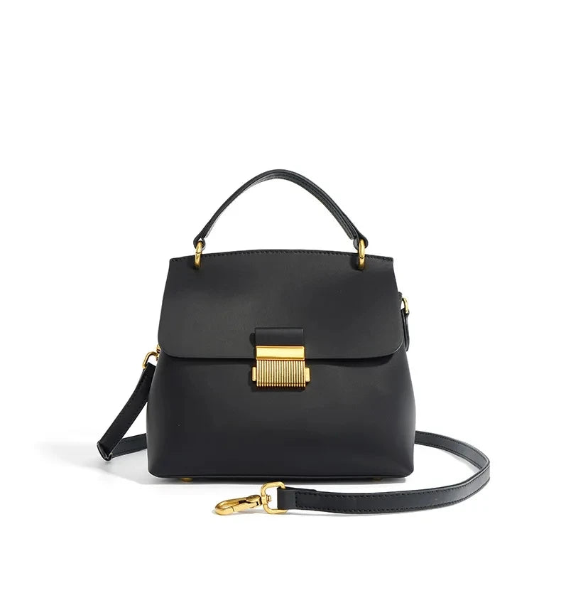Tote Small Plain Split Leather Women Shoulder Bag Ladies Handbag
