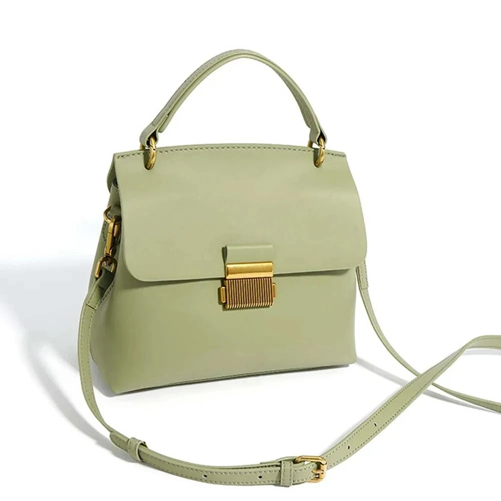 Tote Small Plain Split Leather Women Shoulder Bag Ladies Handbag