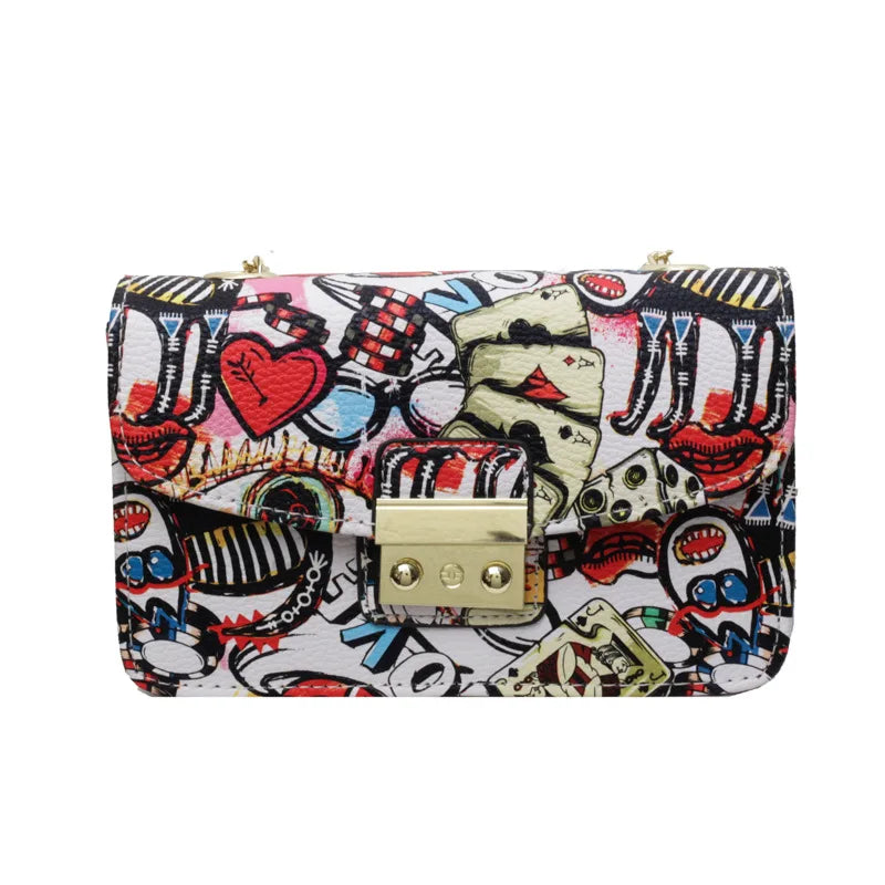 Women Colorful purse Bags Christmas Summer Graffiti Ladies designer handbags