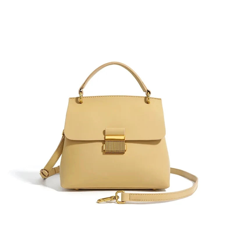 Tote Small Plain Split Leather Women Shoulder Bag Ladies Handbag