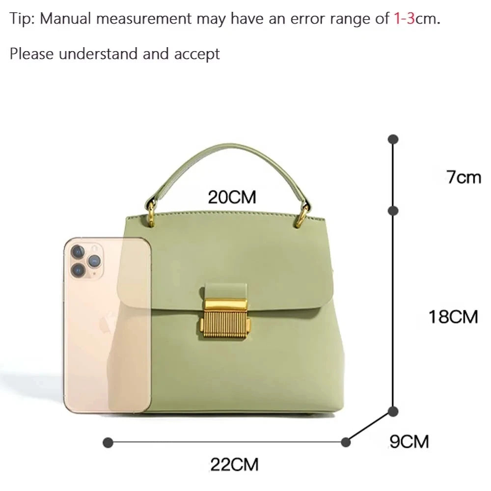 Tote Small Plain Split Leather Women Shoulder Bag Ladies Handbag