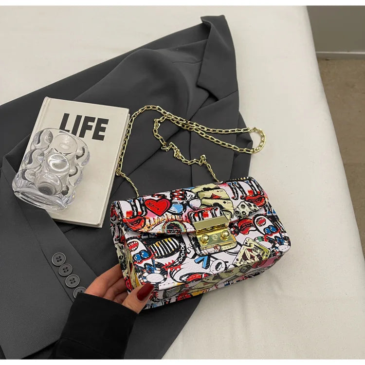 Women Colorful purse Bags Christmas Summer Graffiti Ladies designer handbags