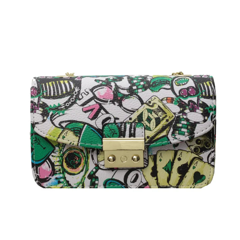 Women Colorful purse Bags Christmas Summer Graffiti Ladies designer handbags