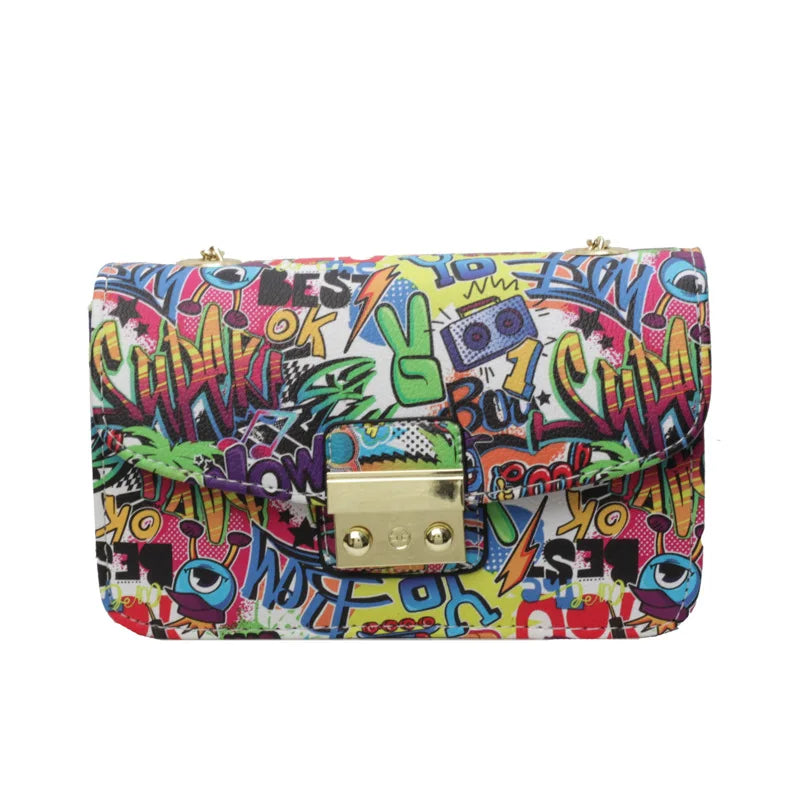 Women Colorful purse Bags Christmas Summer Graffiti Ladies designer handbags