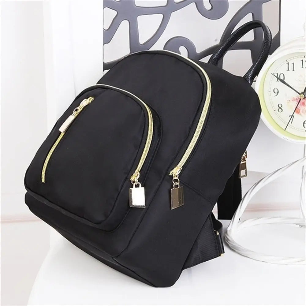 Women's Multi-Function Fashion Girl Nylon Daypack Travel Cute Mini Backpack Men Shoulder Bag Black Purse Hot
