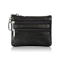 PU Leather Portable Money Coin Purse with Key Ring Waterproof Pocket Purse Zipper Wear-resistant Credit Card Holoder Man Women