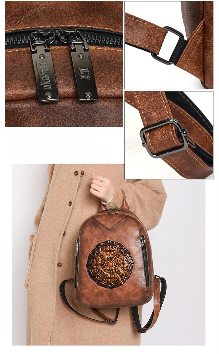 2026 Vintage Luxury Backpacks For Women Soft Leather Handbags Large Capacity Travel Commuting Backpack Female Mochilas