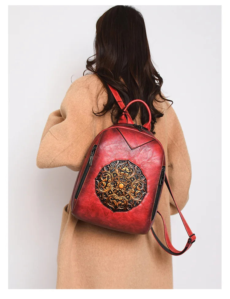 2026 Vintage Luxury Backpacks For Women Soft Leather Handbags Large Capacity Travel Commuting Backpack Female Mochilas