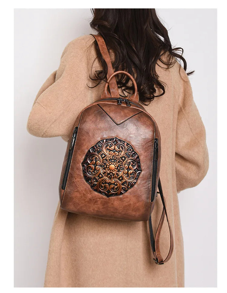 2026 Vintage Luxury Backpacks For Women Soft Leather Handbags Large Capacity Travel Commuting Backpack Female Mochilas