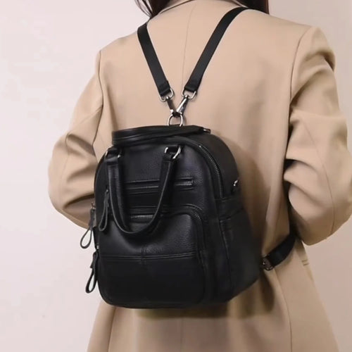 Fashionable Backpack woman Leather structure Crossbody Bag verysatile satchel bag Retro British Style Portable Women's backpack