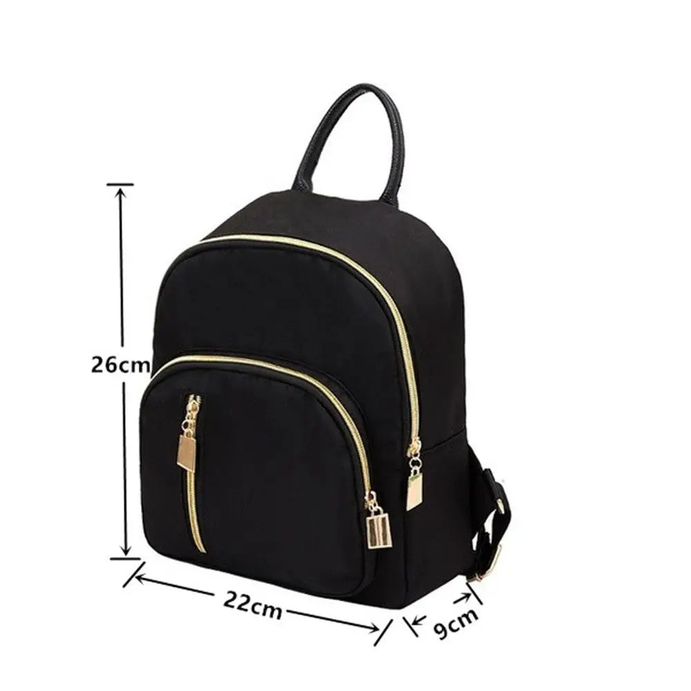 Women's Multi-Function Fashion Girl Nylon Daypack Travel Cute Mini Backpack Men Shoulder Bag Black Purse Hot